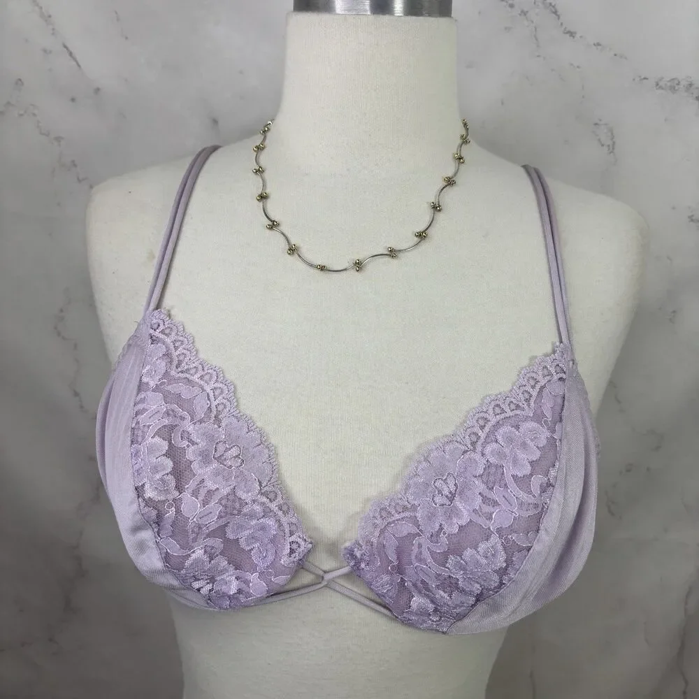 Vintage 80s Underwire Lingerie Bra Colorful Floral Lace Sexy Shape Mate 36B Lot